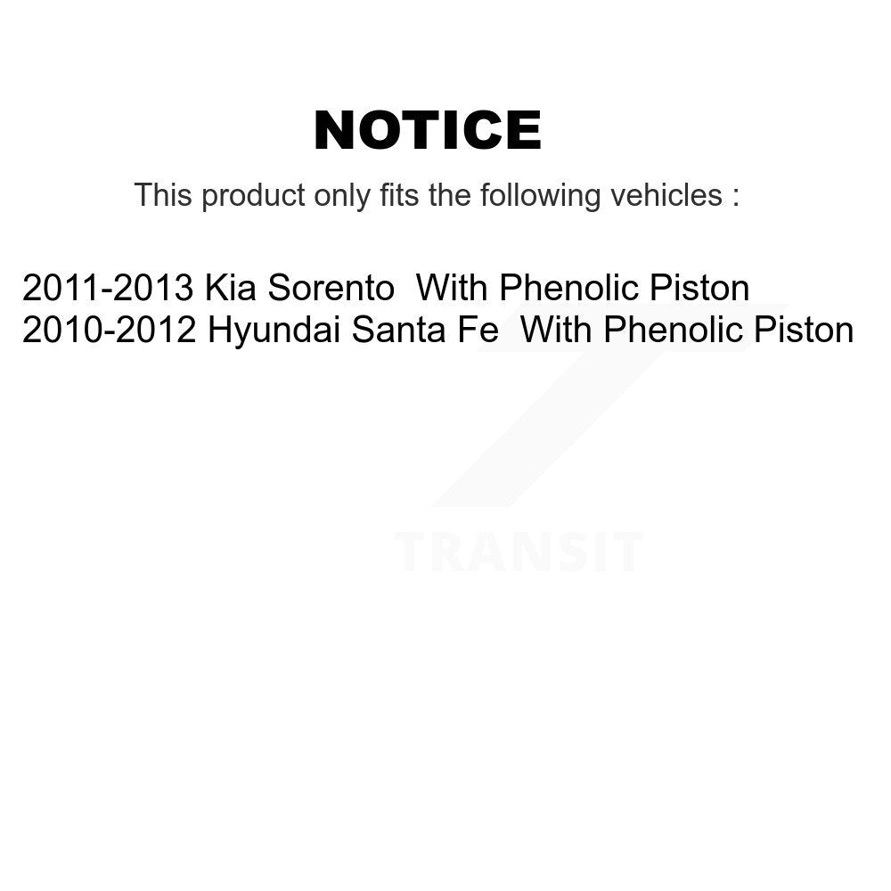 Rear Disc Brake Caliper Rotors And Ceramic Pads Kit For Hyundai Santa Fe Kia Sorento KC8-101360T