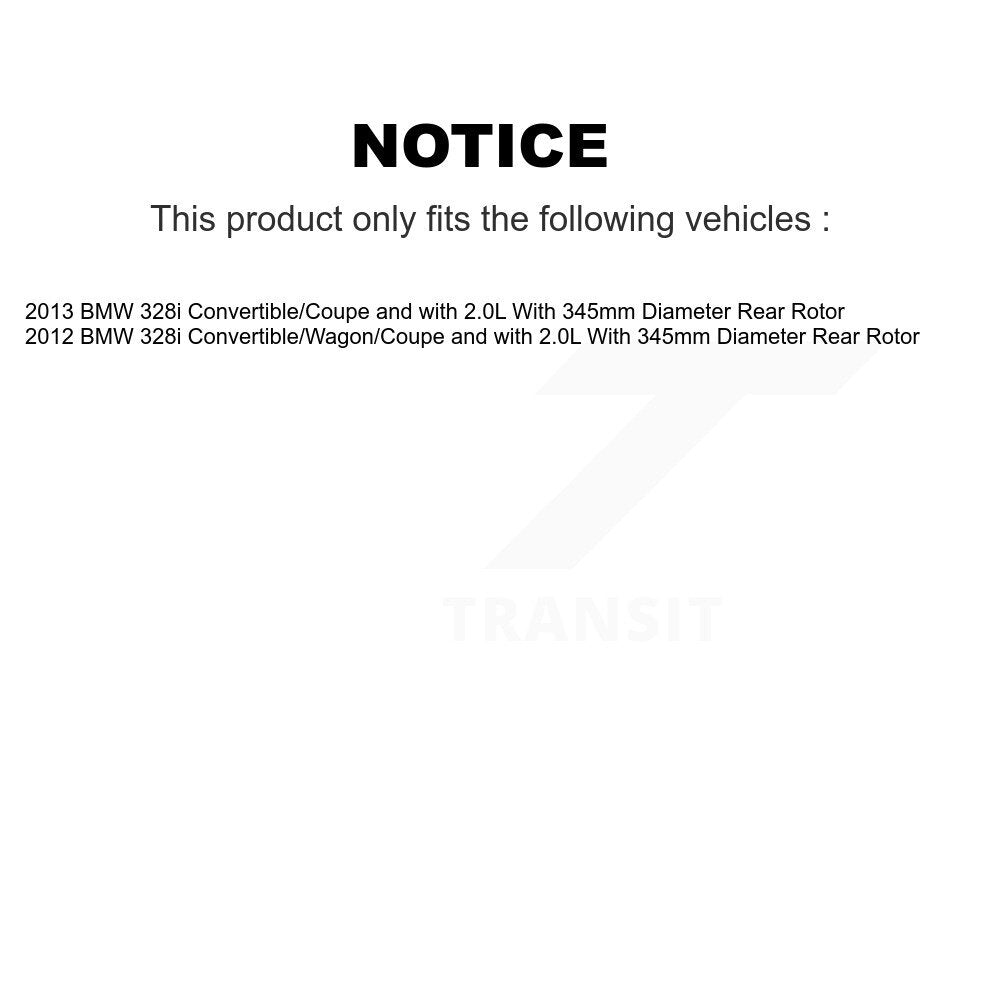 [Rear] 2012 BMW 328i 2.0L Coated Brake Rotor Caliper Kit & Ceramic Pads For Max Safe Braking