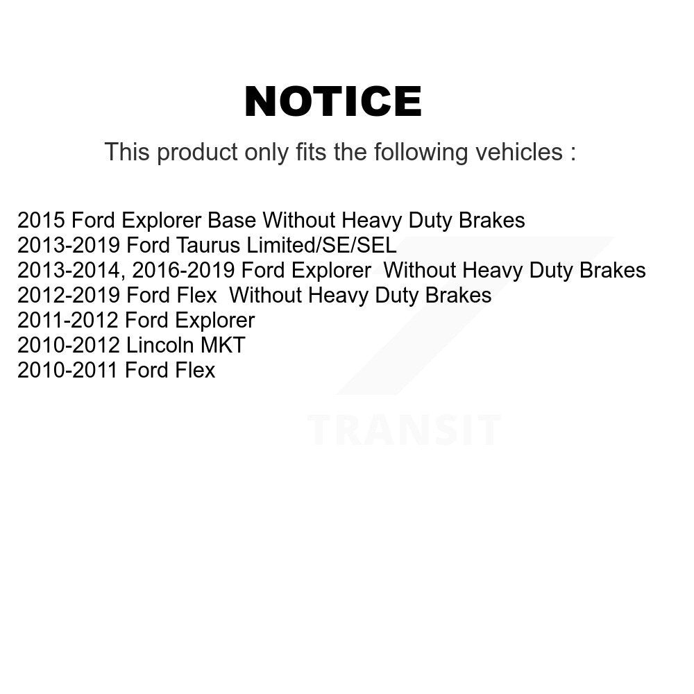 Rear Brake Coated Rotors Ceramic Pad Kit With Calipers For Ford Explorer Taurus Flex MKT