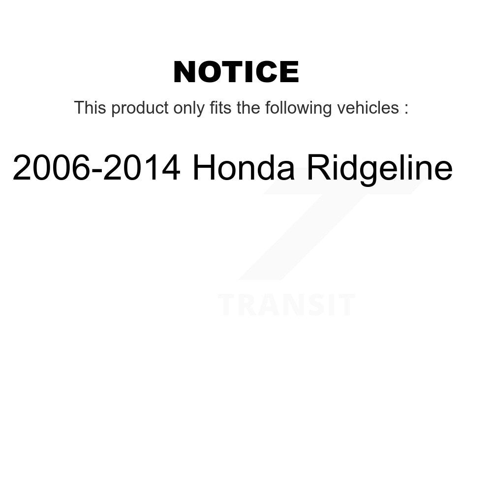 [Rear] 2006-2014 Honda Ridgeline Coated Brake Rotor Caliper Kit & Ceramic Pads For Max Safe Braking