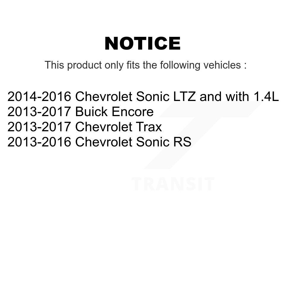 Rear Brake Coated Rotor & Ceramic Pad Kit With Calipers For Chevrolet Buick Encore Sonic