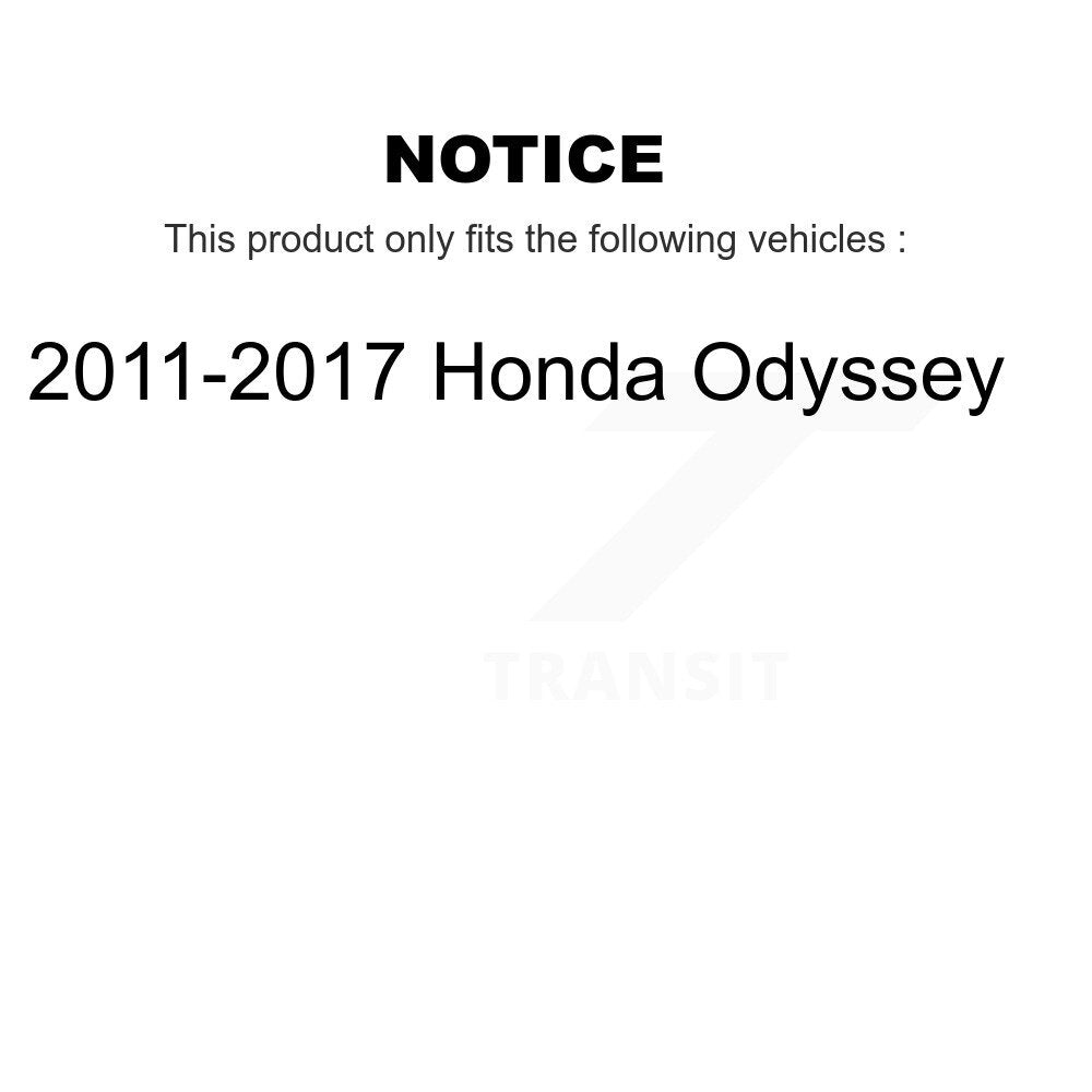 Rear Disc Brake Coated Rotor & Ceramic Pad Kit With Calipers For 2011-2017 Honda Odyssey