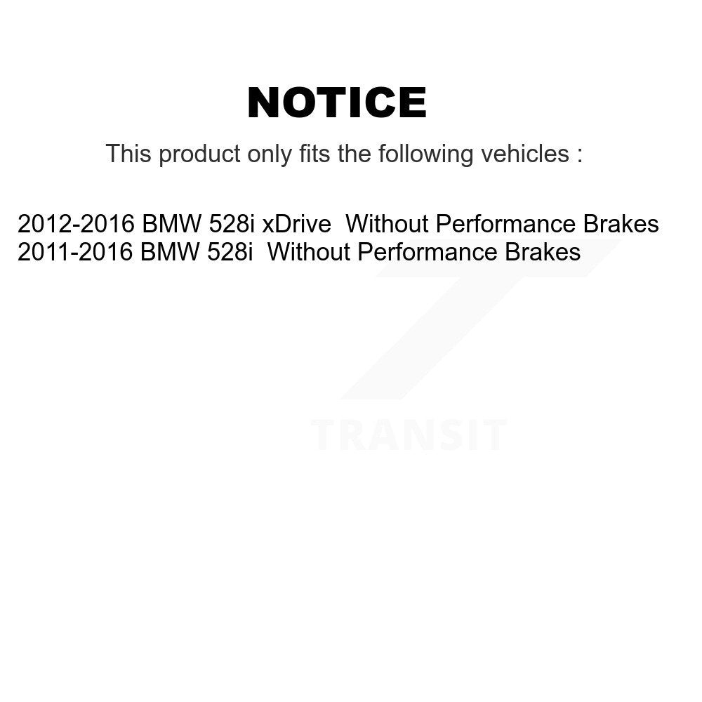 Front Rear Brake Caliper Coat Rotor & Ceramic Pad Kit (10Pc) For BMW 528i xDrive