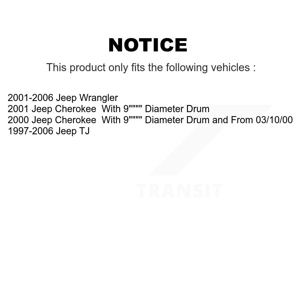 Front Rear Ceramic Brake Pads And Drum Shoes Kit For Jeep Wrangler Cherokee TJ