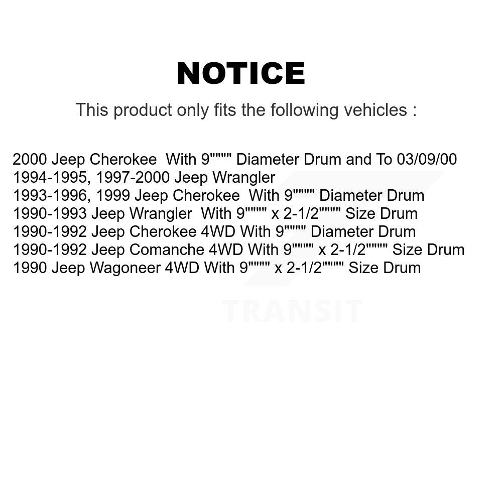 Front Rear Ceramic Brake Pads Drum Shoes Kit For Jeep Wrangler Cherokee Comanche