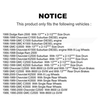 Charger l'image dans la galerie, Front Rear Ceramic Brake Pads &amp; Drum Shoe Kit For Chevrolet Dodge Ram 2500 K2500