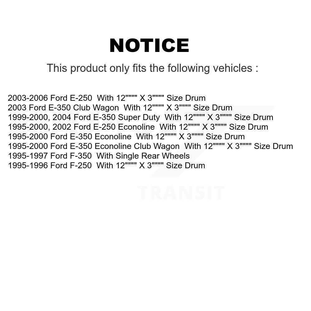 Front Rear Ceramic Brake Pads Drum Shoe Kit For Ford F-350 E-250 F-250 Econoline