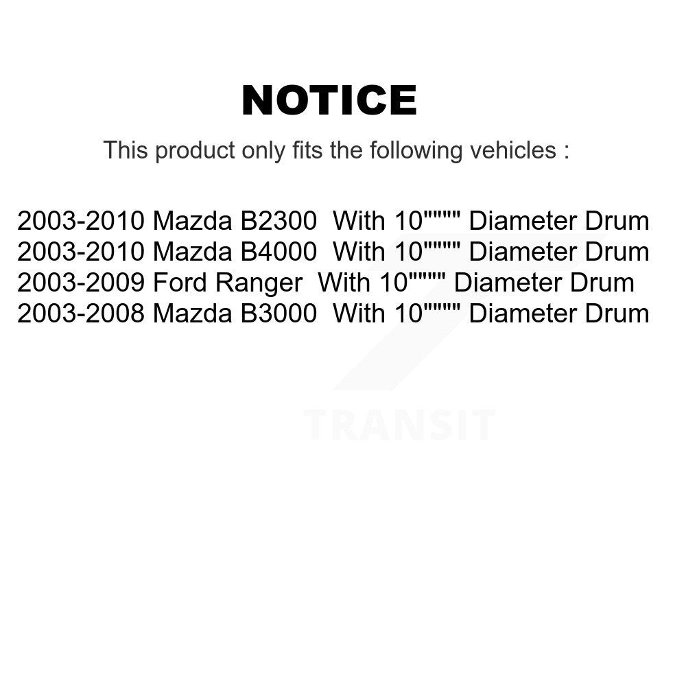 Front Rear Ceramic Brake Pads & Drum Shoes Kit For Ford Ranger Mazda B2300 B3000