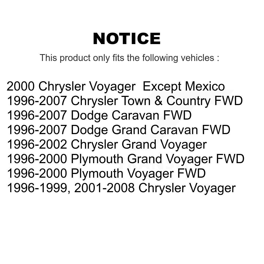 Front CV Axle Shaft Kit For Dodge Grand Caravan Chrysler Town & Country Plymouth