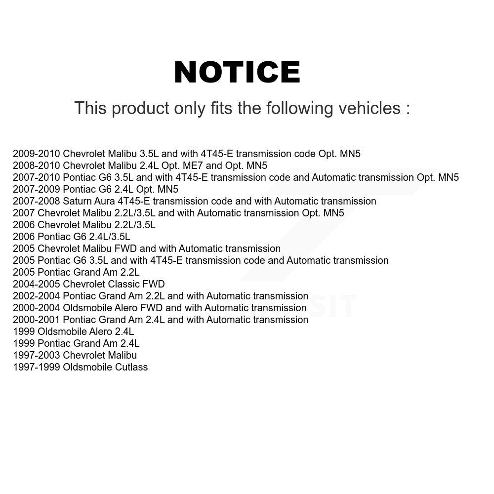 Front CV Axle Shaft Kit For Chevrolet Malibu Pontiac G6 Grand Am Oldsmobile Aura