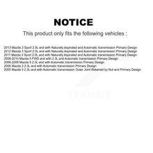 Charger l'image dans la galerie, Front CV Axle Drive Shaft Assembly Kit For Mazda 5 3 Sport Primary Design