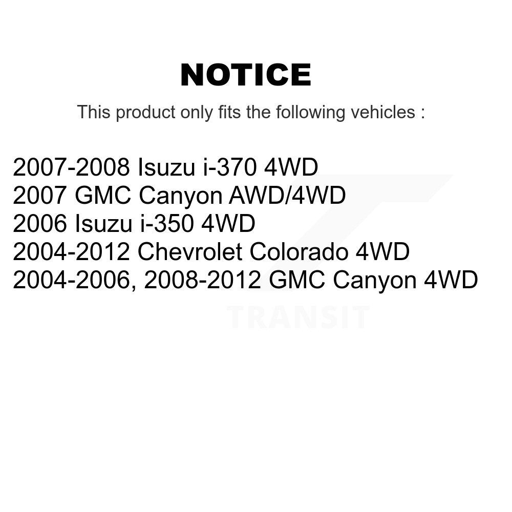 Front CV Axle Shaft Kit For Chevrolet Colorado GMC Canyon Isuzu i-350 i-370