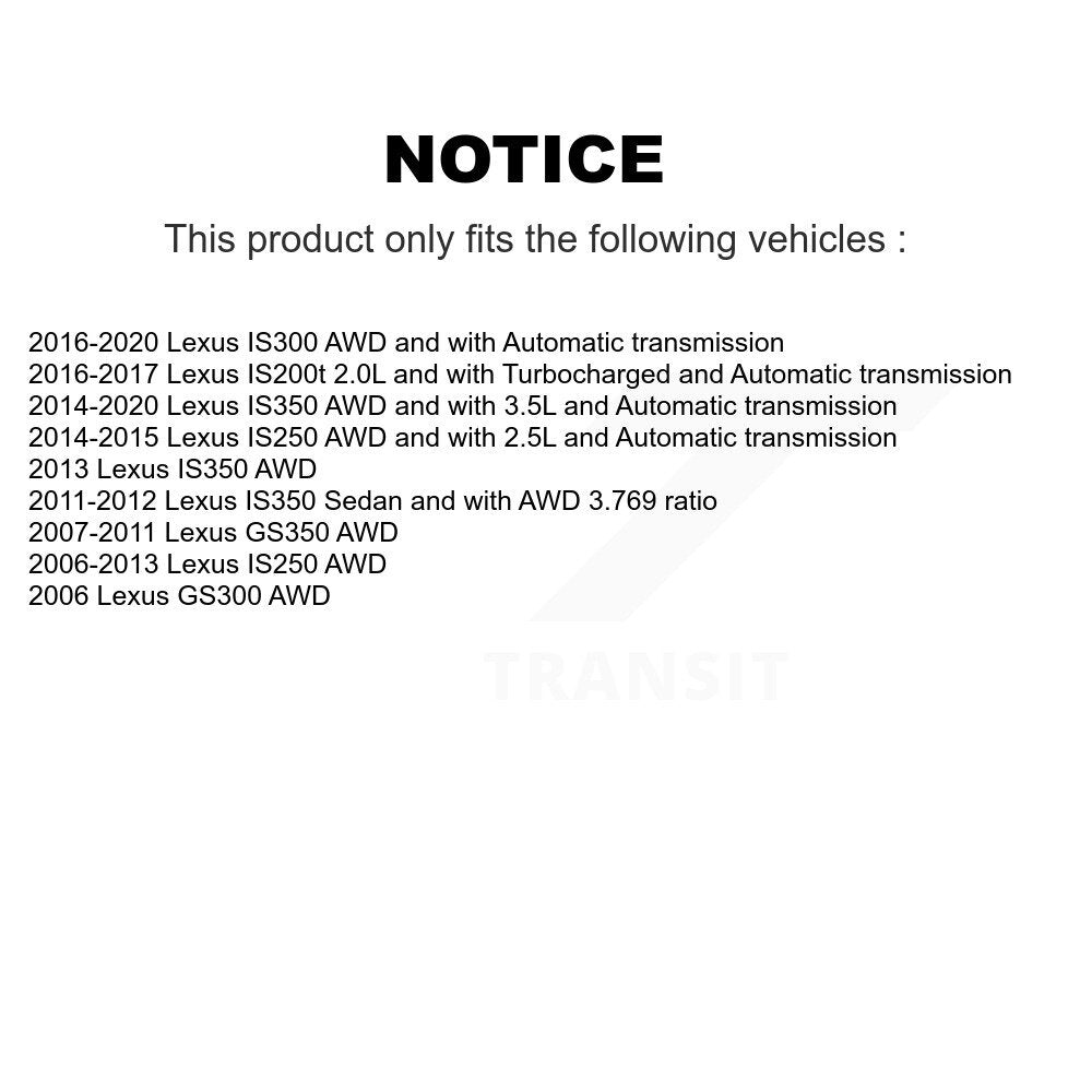 Front CV Axle Drive Shaft Kit For Lexus IS250 IS300 IS350 GS350 GS300 IS200t