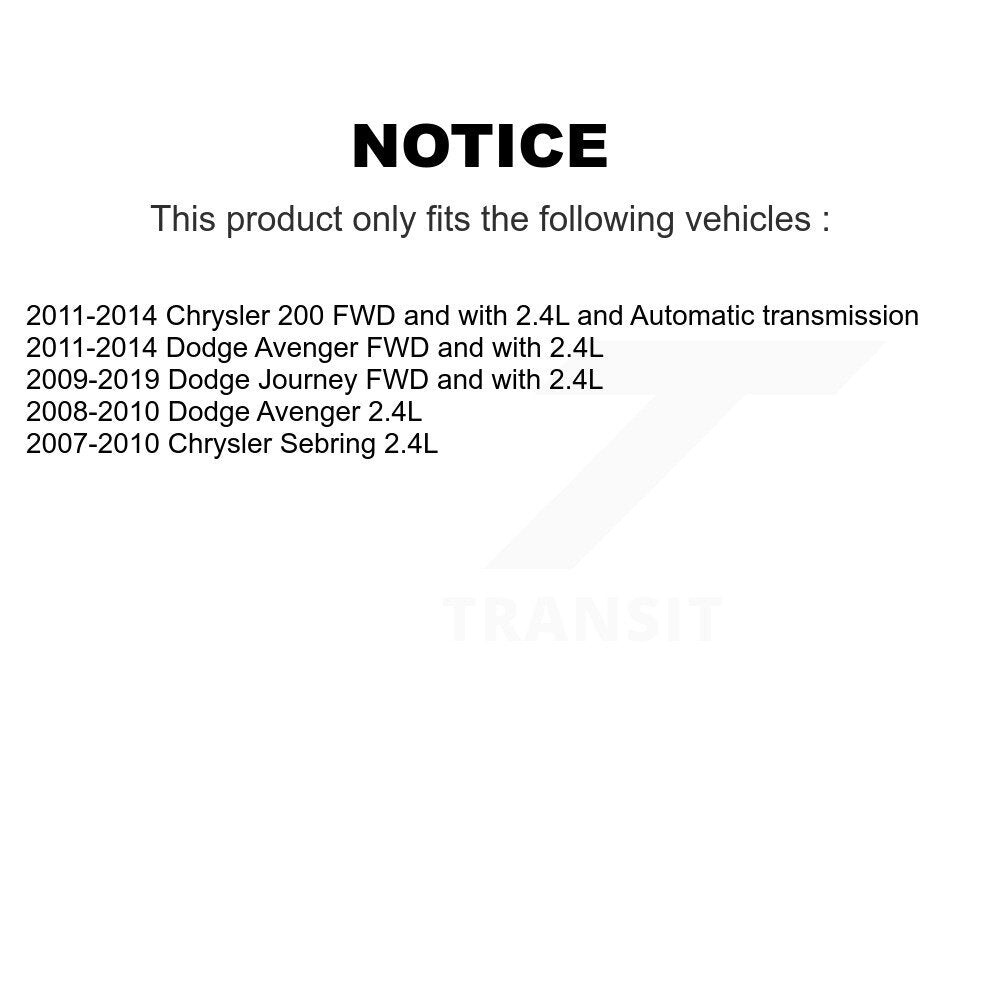 Front CV Axle Drive Shaft Kit For Dodge Journey Chrysler 200 Avenger Sebring