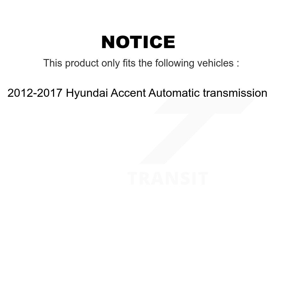 Front CV Axle Drive Shaft Kit For 2012-2017 Hyundai Accent Automatic transmission KCV-100205