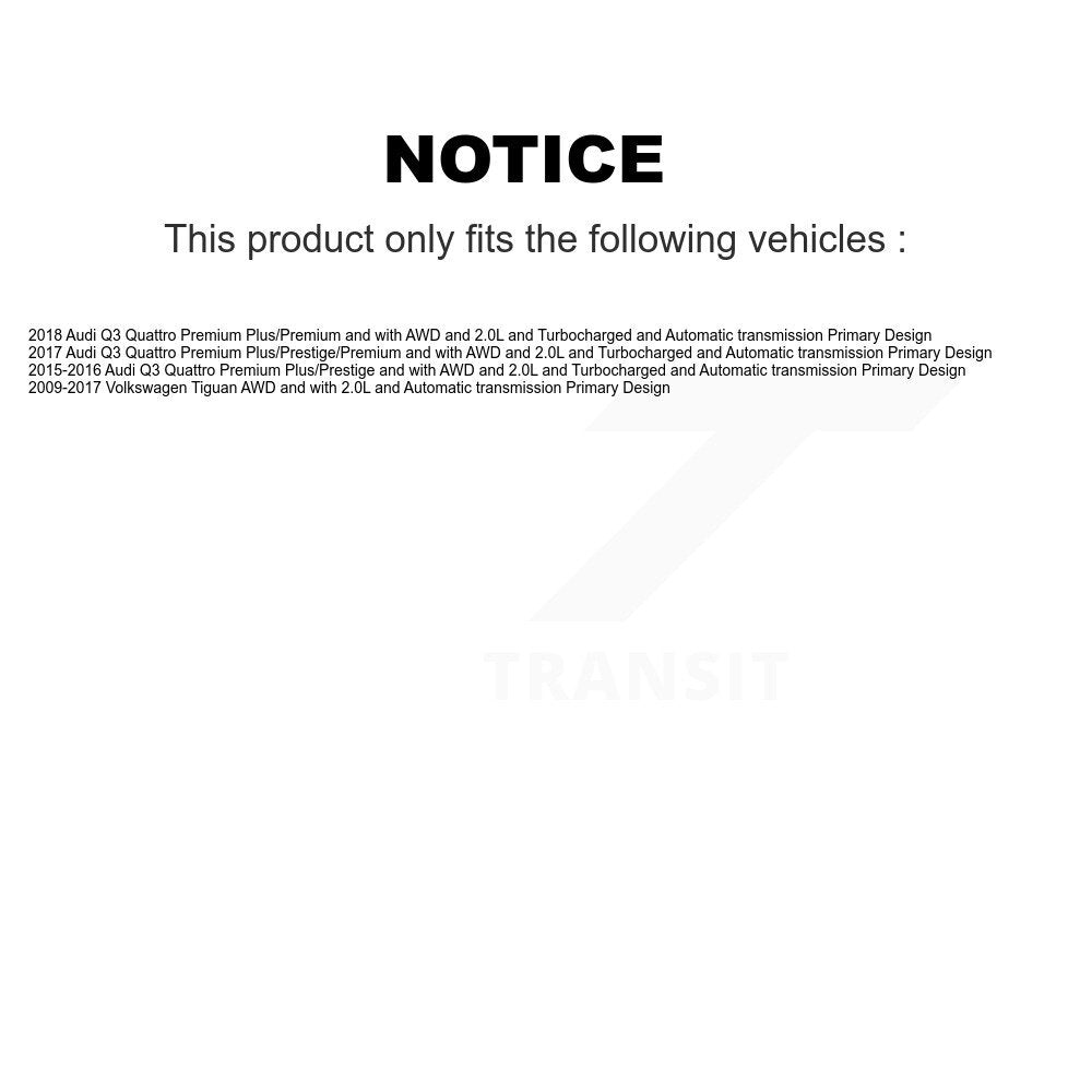 Front CV Axle Drive Shaft Kit For Volkswagen Tiguan Audi Q3 Quattro Primary Design KCV-100342