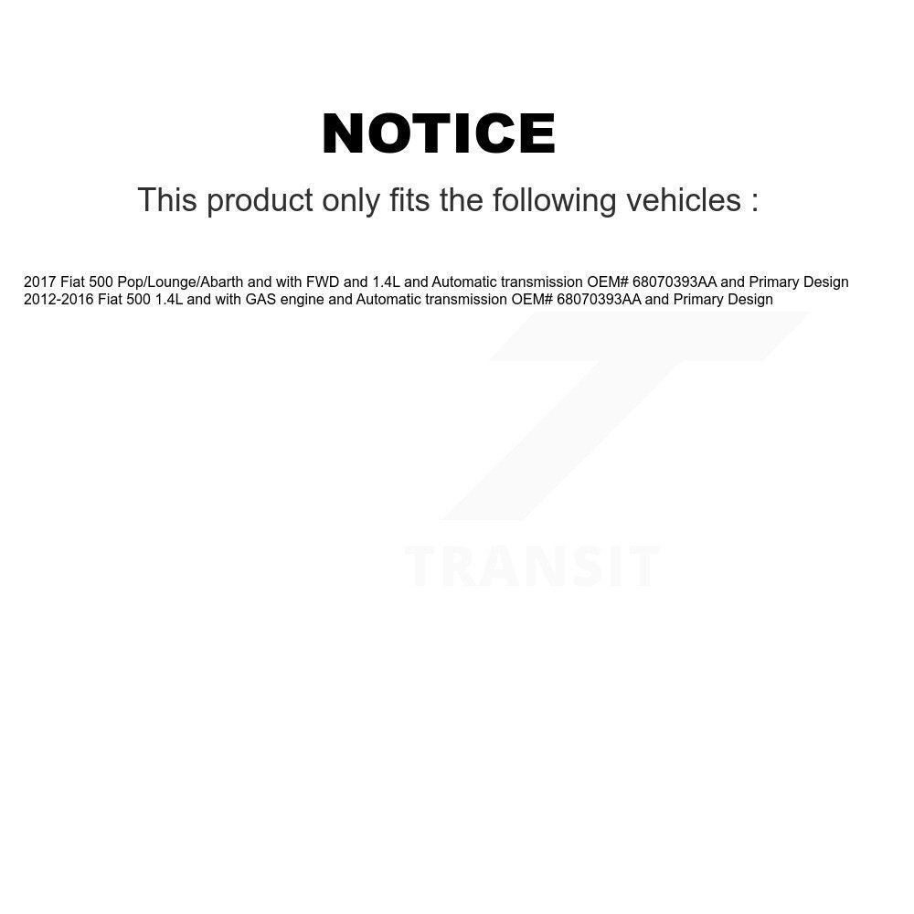 Front CV Axle Drive Shaft Complete Assembly Kit For Fiat 500 Primary Design KCV-100343