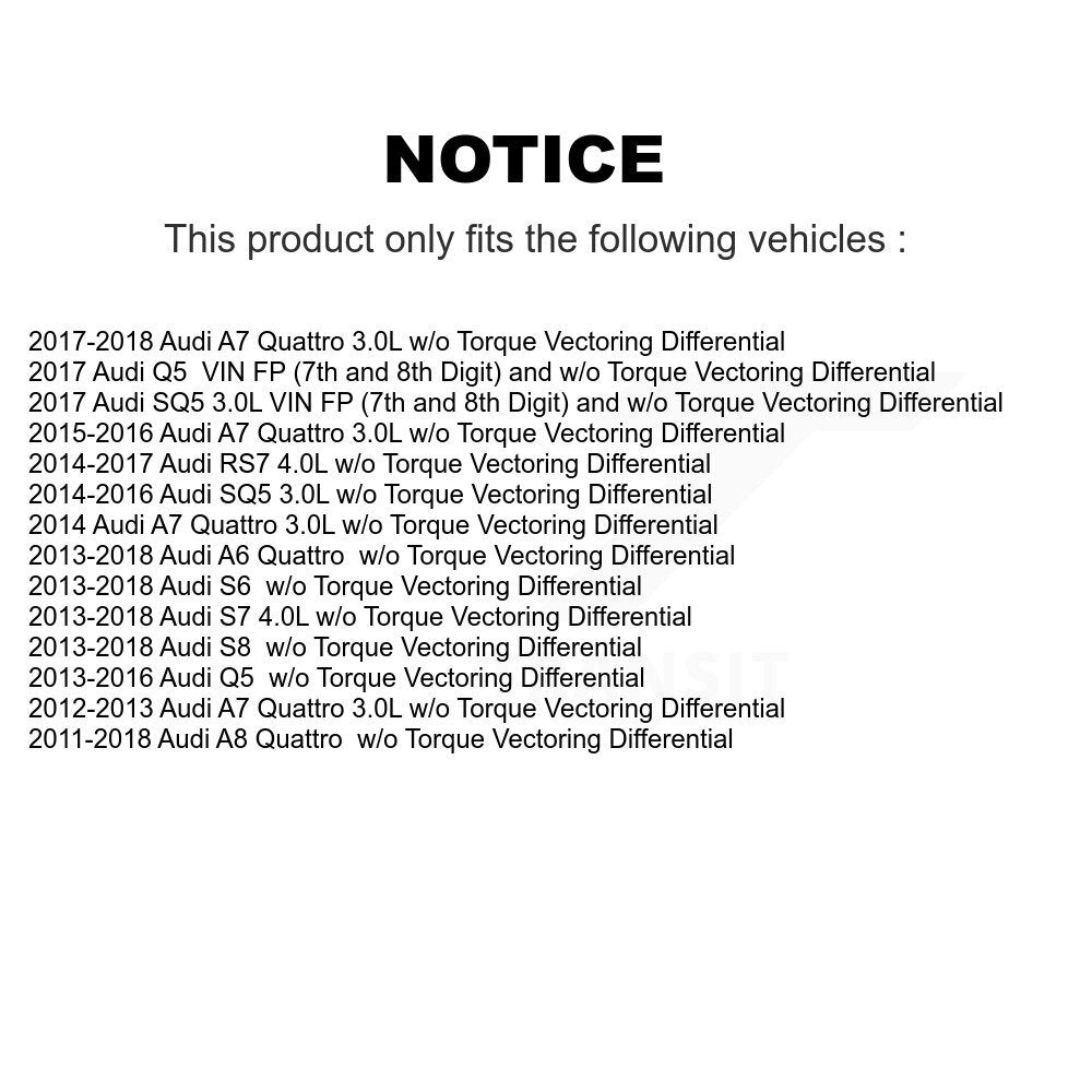 Rear CV Axle Drive Shaft Assembly Kit For Audi Q5 A6 Quattro A7 SQ5 A8 S6 RS7 S7 S8 KCV-100394