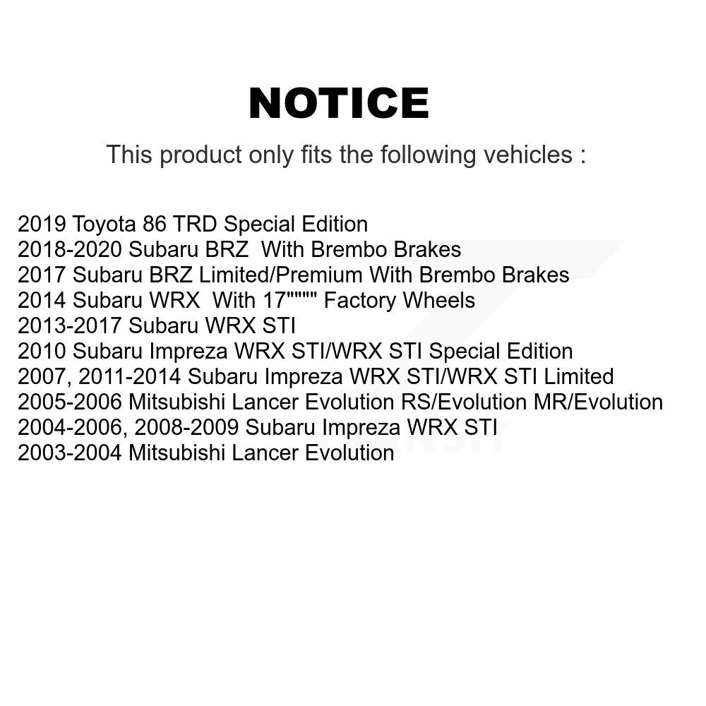Front Rear Ceramic Brake Pad Kit For Subaru Impreza Mitsubishi Lancer WRX STI 86