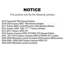 Charger l'image dans la galerie, Front Rear Ceramic Brake Pad Kit For Subaru Impreza Mitsubishi Lancer WRX STI 86