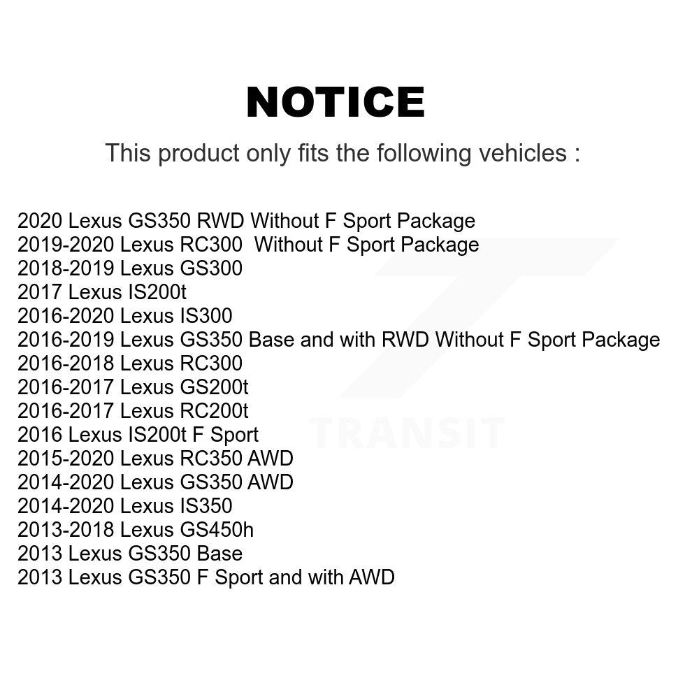 Front Rear Ceramic Brake Pads Kit For Lexus GS350 IS300 IS200t IS350 RC350 RC300