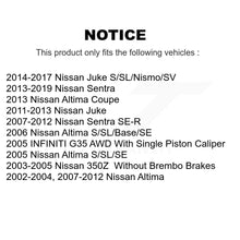 Charger l'image dans la galerie, Front Rear Ceramic Brake Pad Kit For Nissan Altima Sentra Juke INFINITI G35 350Z