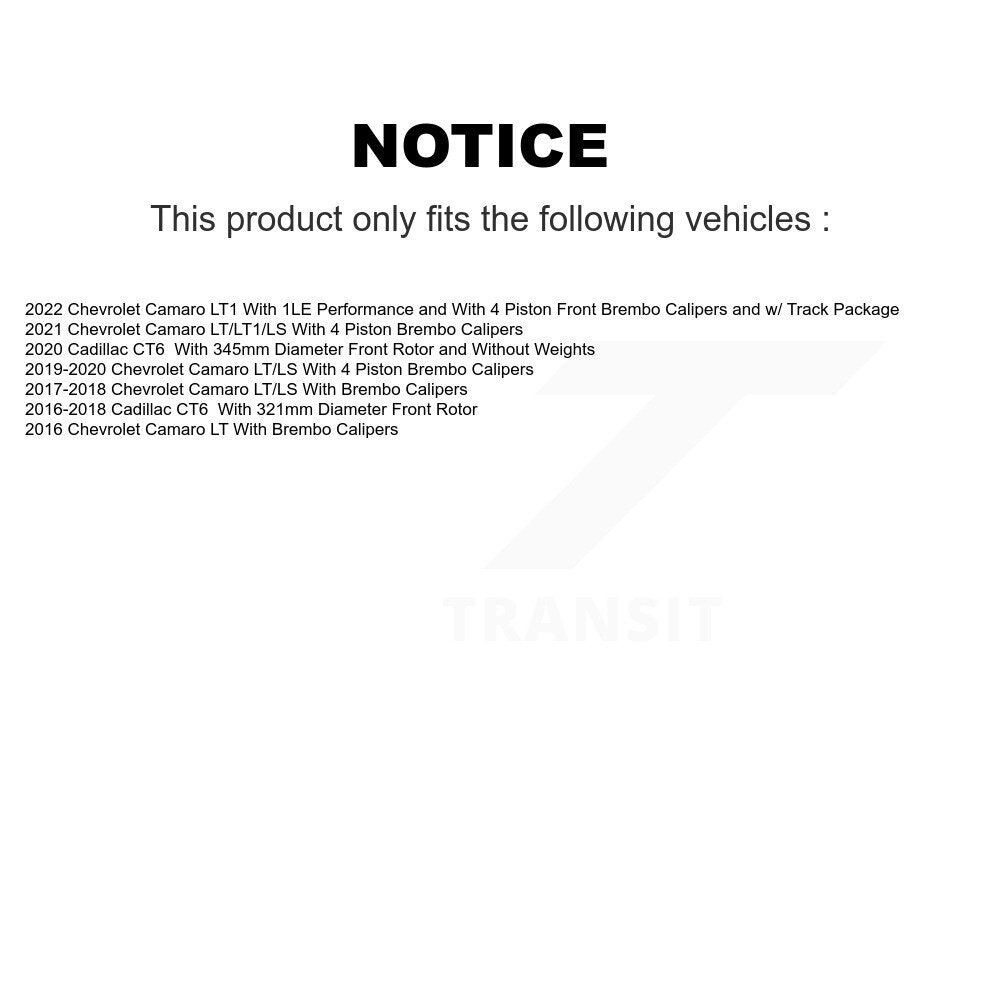 Front Rear Ceramic Brake Pads Kit For Chevrolet Camaro Cadillac CT6