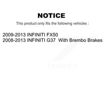 Charger l'image dans la galerie, Front Rear Ceramic Brake Pads Kit For INFINITI G37 Q50 Q60 M37 Nissan 370Z Q70 Z