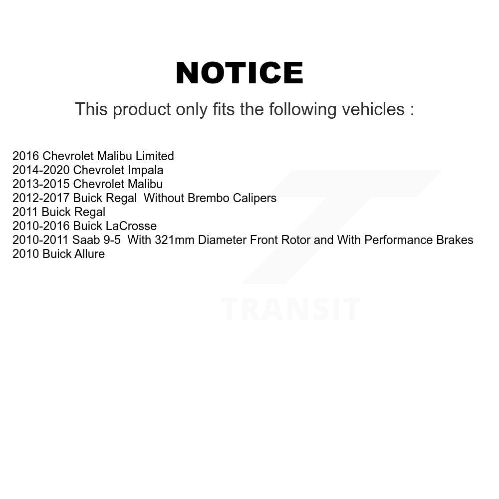 Front Rear Ceramic Brake Pad Kit For Chevrolet Malibu Buick Impala LaCrosse Saab