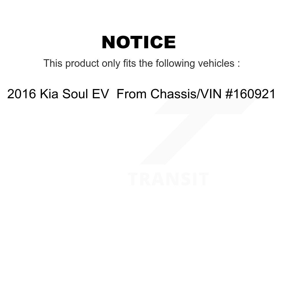Kit de plaquettes de frein en céramique avant et arrière, pour Kia Soul EV 2016, à partir du châssis, VIN #160921 