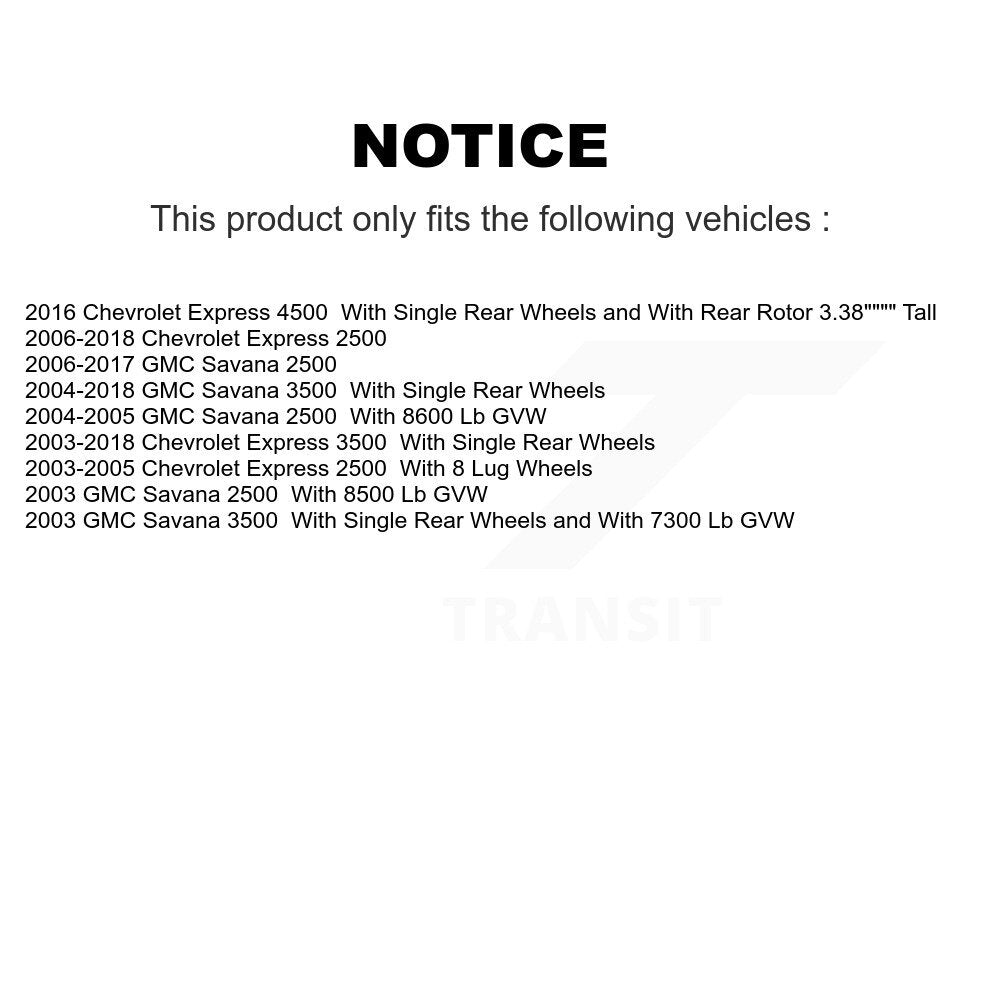 Front Rear Ceramic Brake Pad Kit For Chevrolet Express 3500 2500 GMC Savana 4500