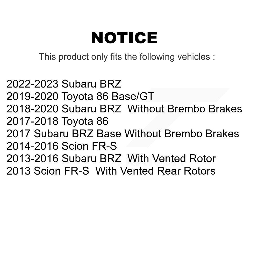 Front Rear Ceramic Brake Pads Kit For Scion FR-S Subaru BRZ Toyota 86