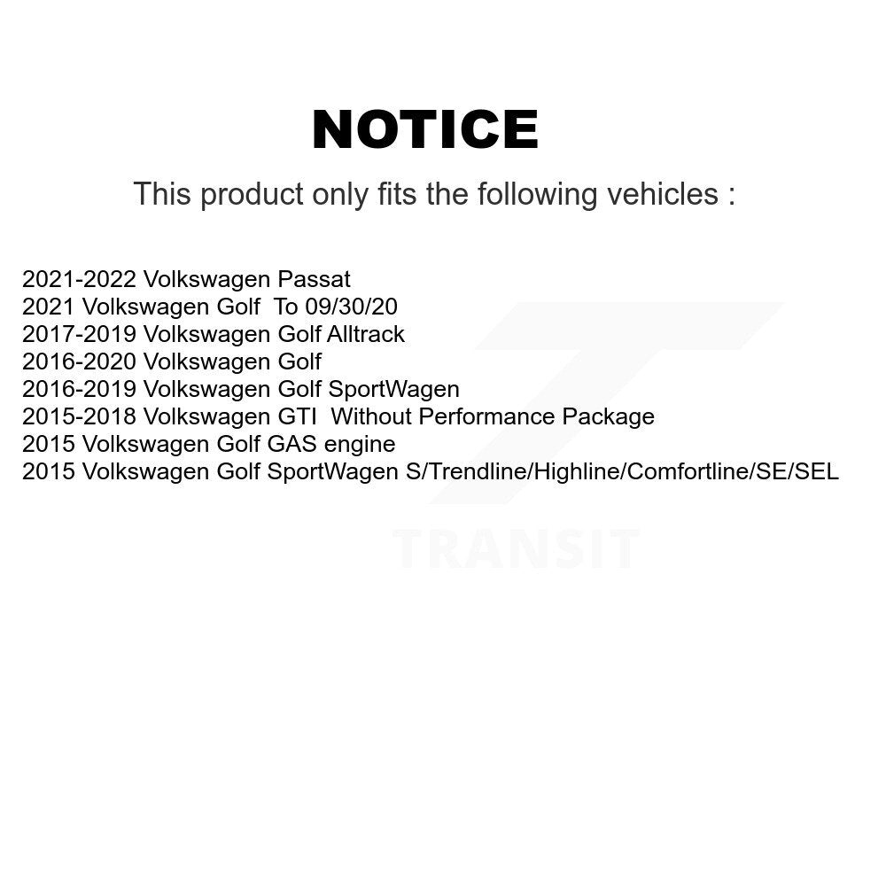 Front Rear Ceramic Brake Pads Kit For Volkswagen GTI Golf SportWagen Alltrack