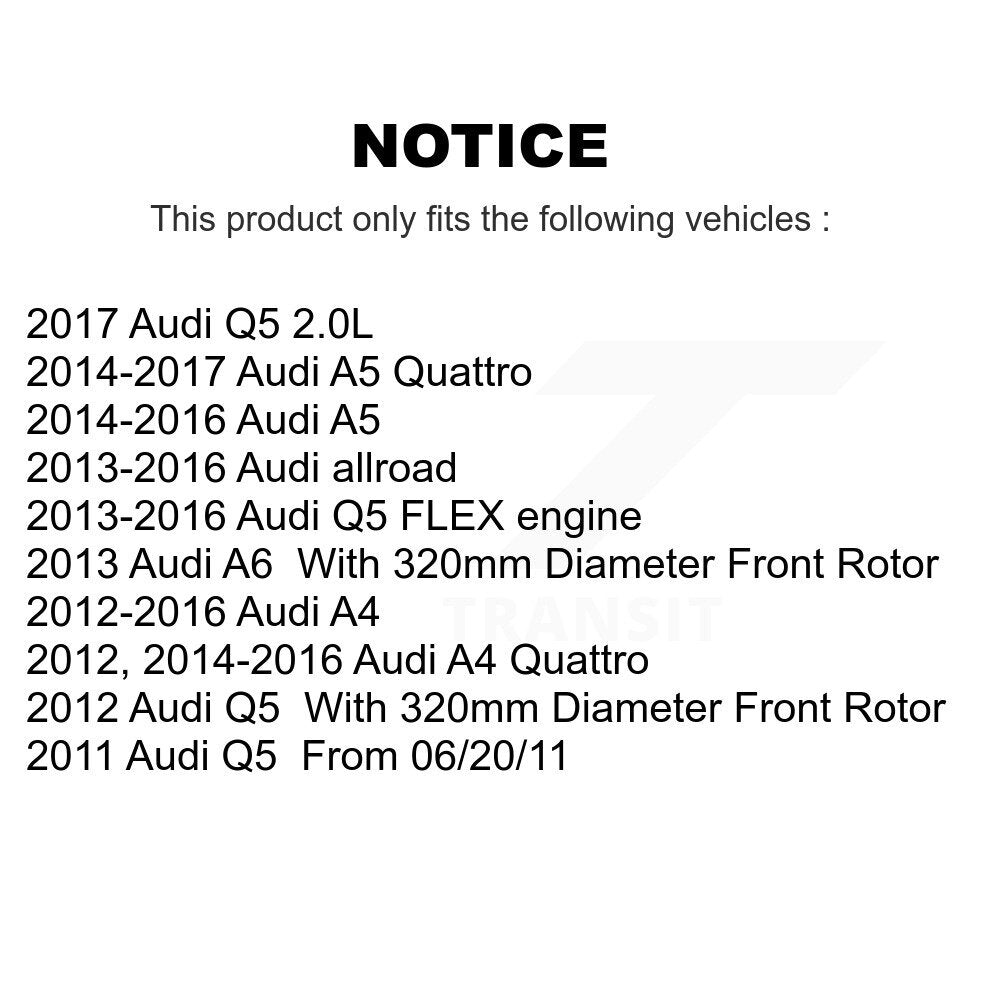 Kit de rotors de frein à disque à fente avant et arrière, pour Audi Q5 A4 A5 Quattro allroad A6 