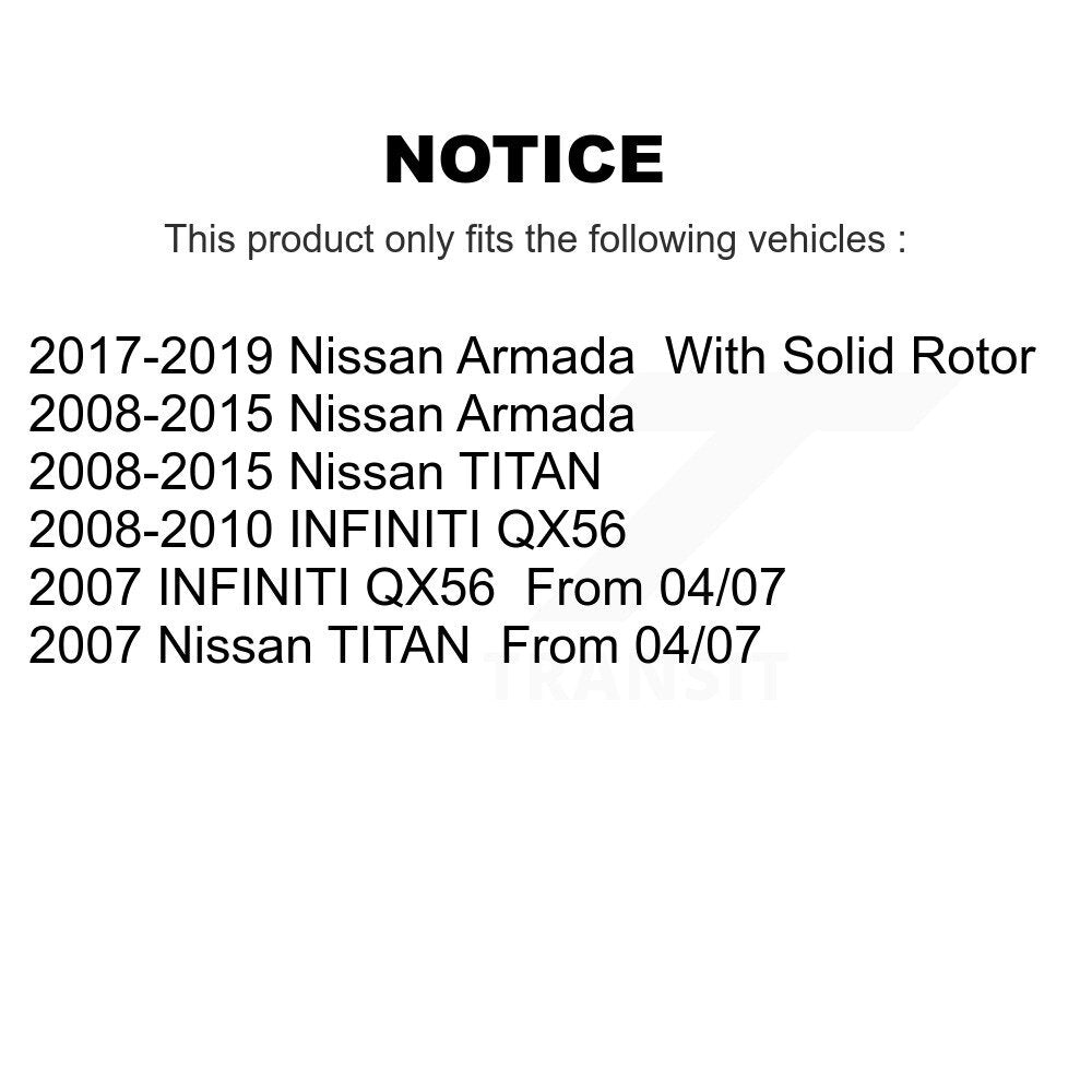 Front Rear Drill Slot Disc Brake Rotor Kit For Nissan Armada TITAN INFINITI QX56