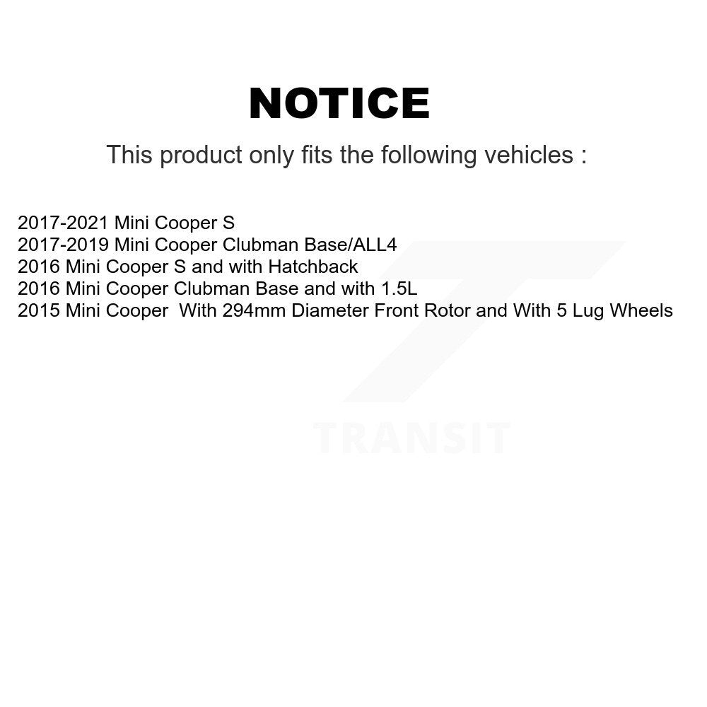 Front Coated Drill Slot Disc Brake Rotor Ceramic Pad Kit For Mini Cooper Clubman
