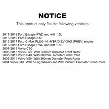 Load image into Gallery viewer, Front Drill Slot Brake Rotor Ceramic Pad Kit For Ford Escape Volvo C-Max S40 C70