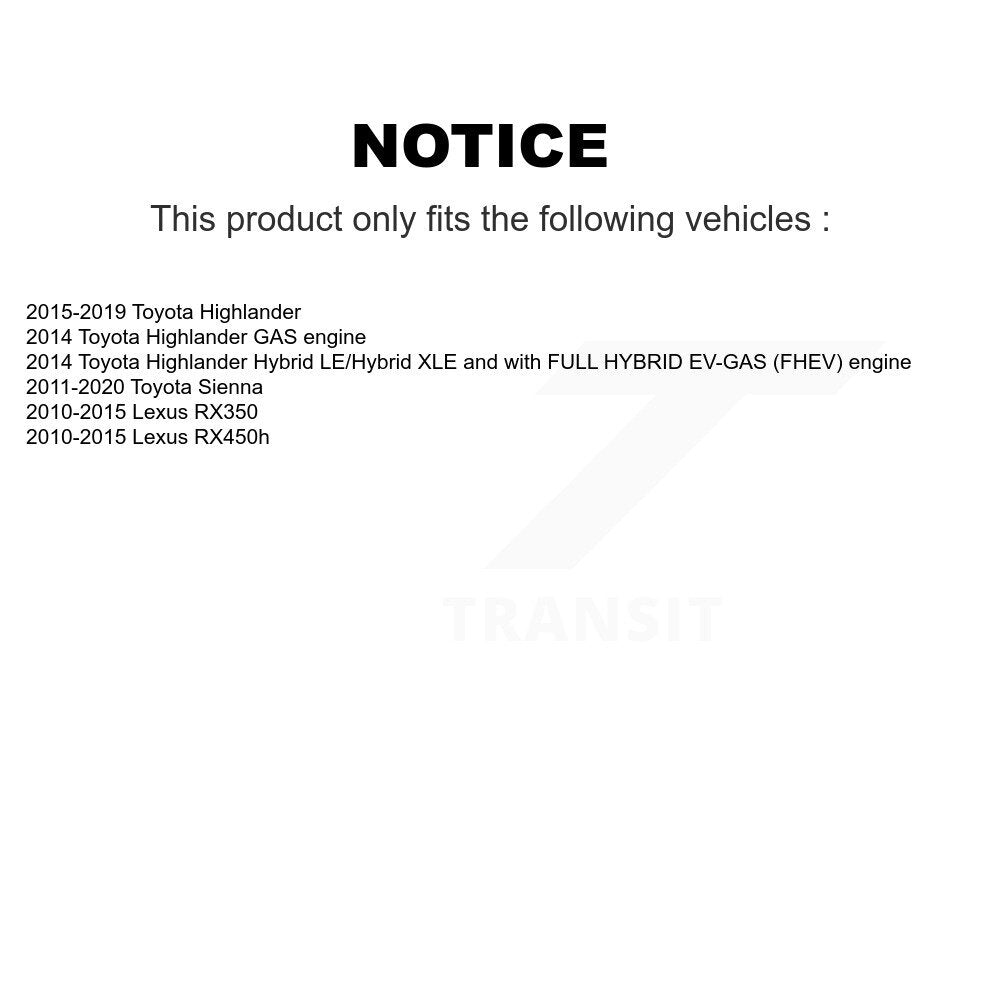 Front Rear Drilled Slot Brake Rotor Ceramic Pad Kit For Toyota Highlander Sienna