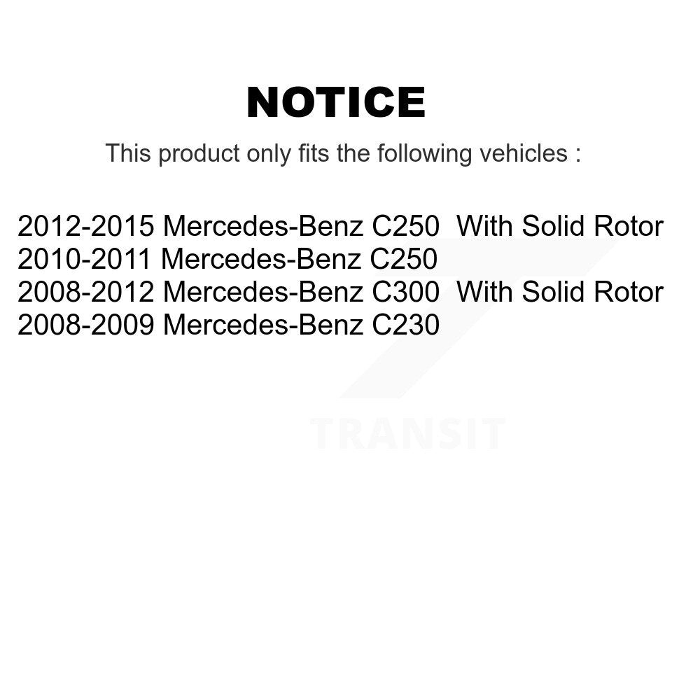 Rear Drilled Slot Brake Rotor & Ceramic Pad Kit For Mercedes-Benz C300 C250 C230