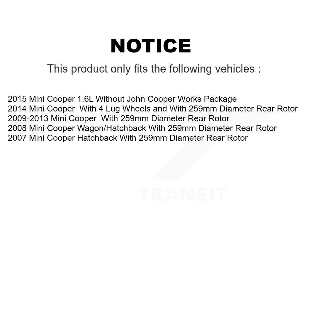 Rear Coated Drilled Slotted Disc Brake Rotor And Ceramic Pad Kit For Mini Cooper