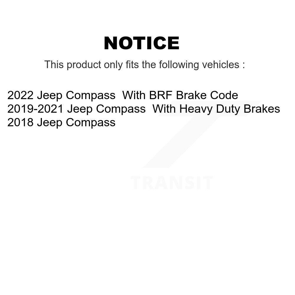 Front Rear Coated Drilled Slot Disc Brake Rotor Ceramic Pad Kit For Jeep Compass