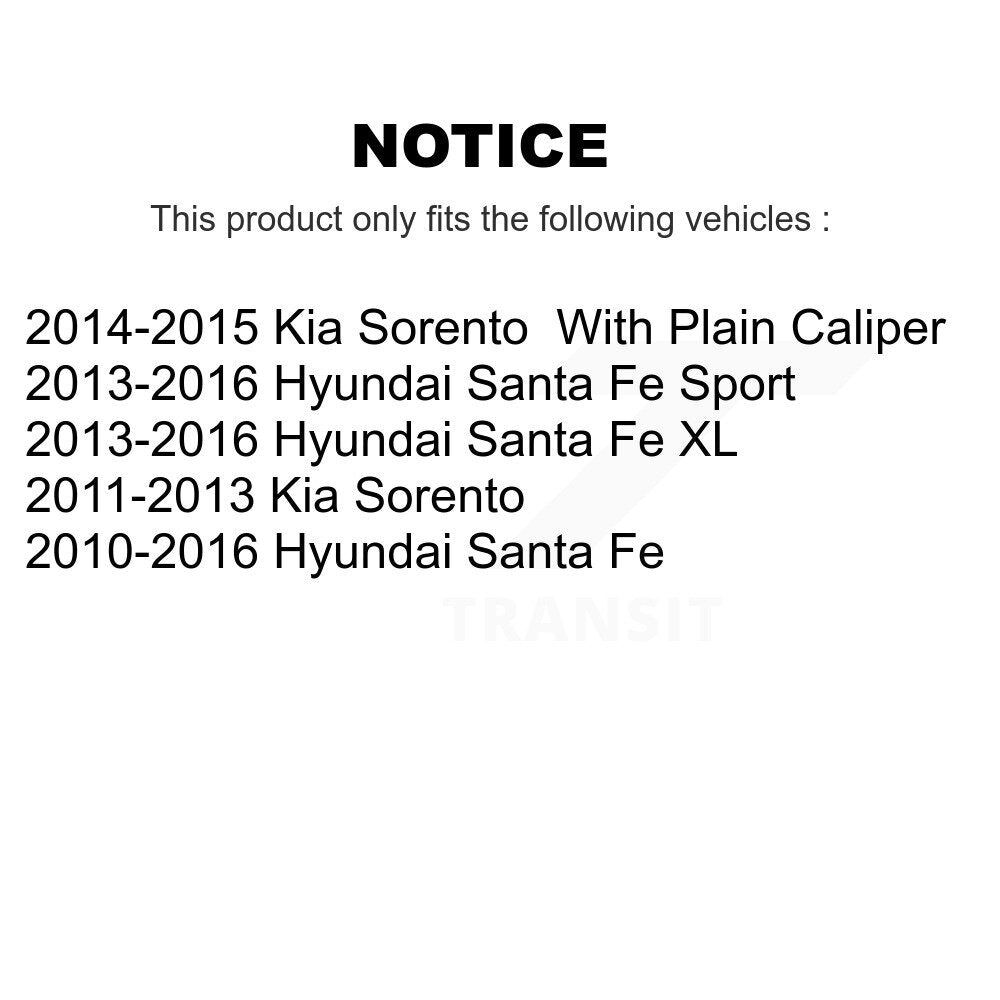 Rear Drilled Slot Brake Rotors Ceramic Pad Kit For Hyundai Santa Fe Sport Kia XL