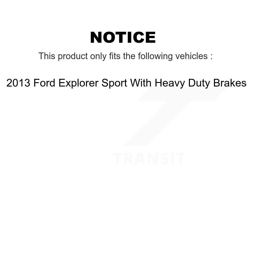 [Front] 2013 Ford Explorer Sport Performance Drilled & Slotted Brake Rotor & Ceramic Pads Kit For Max Braking