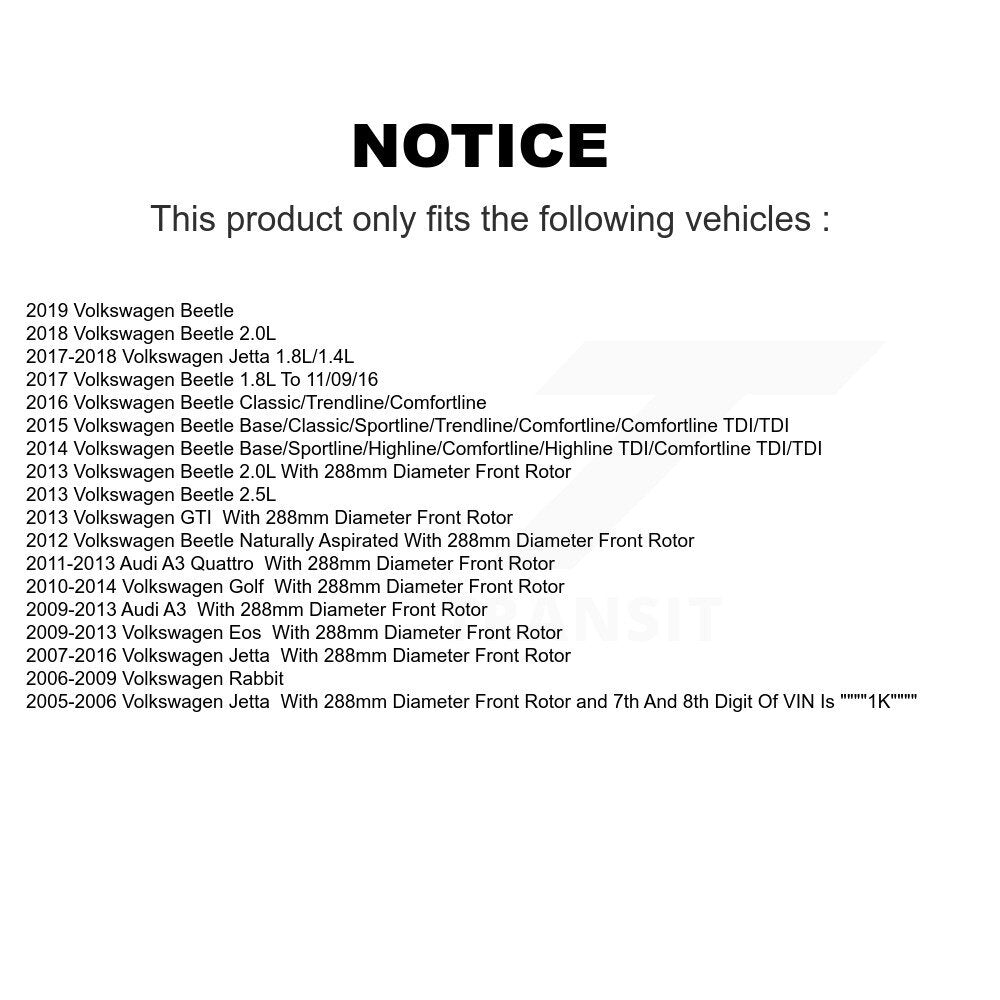 Front Drill Slot Brake Rotor Ceramic Pad Kit For Volkswagen Jetta Beetle Golf A3