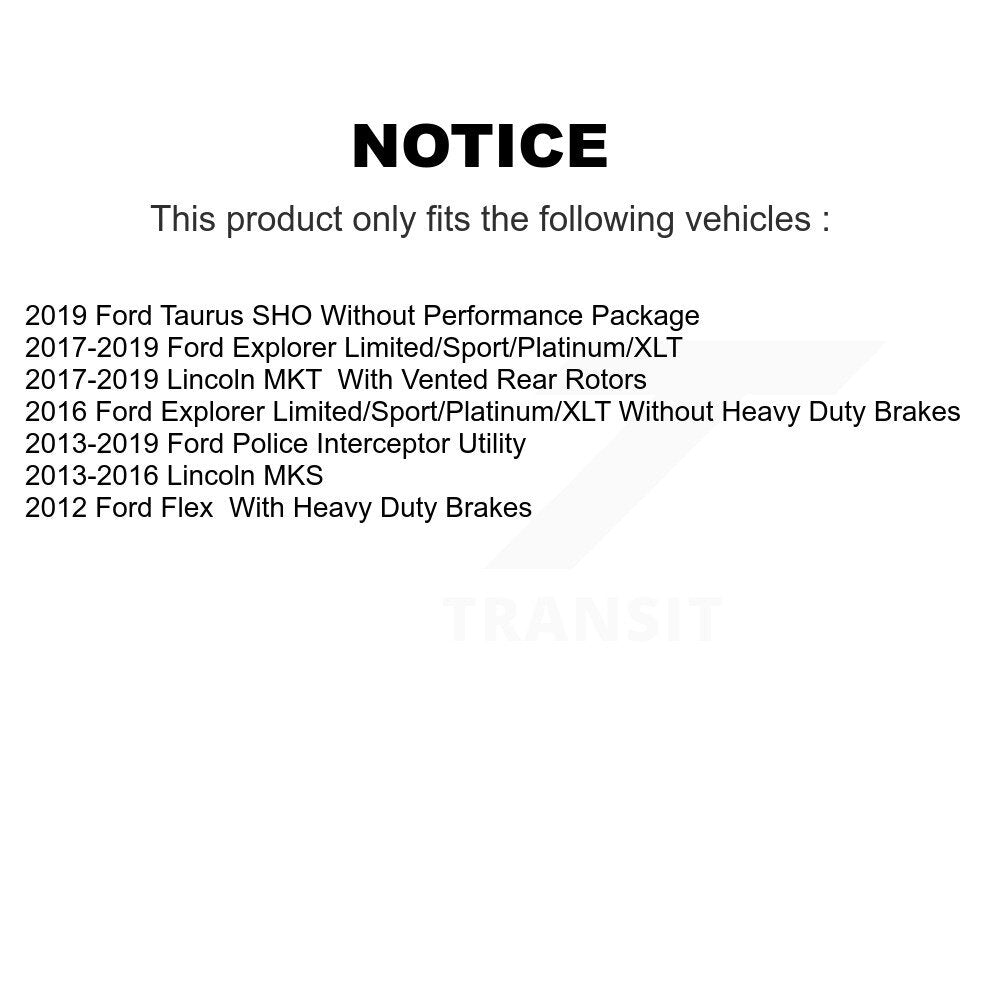 Front Rear Drilled Slot Brake Rotor Ceramic Pad Kit For Ford Explorer Police MKS