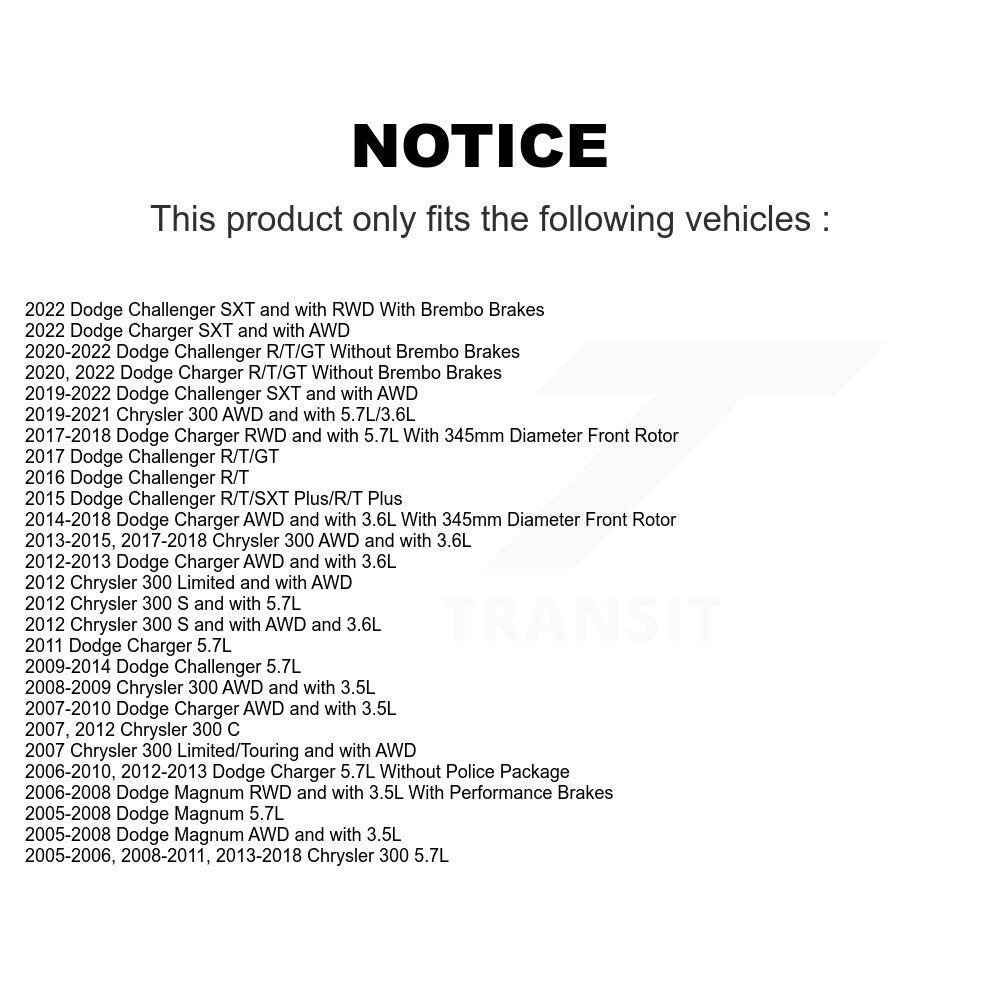 Front Rear Drill Slot Brake Rotor Ceramic Pad Kit For Dodge Charger Chrysler 300