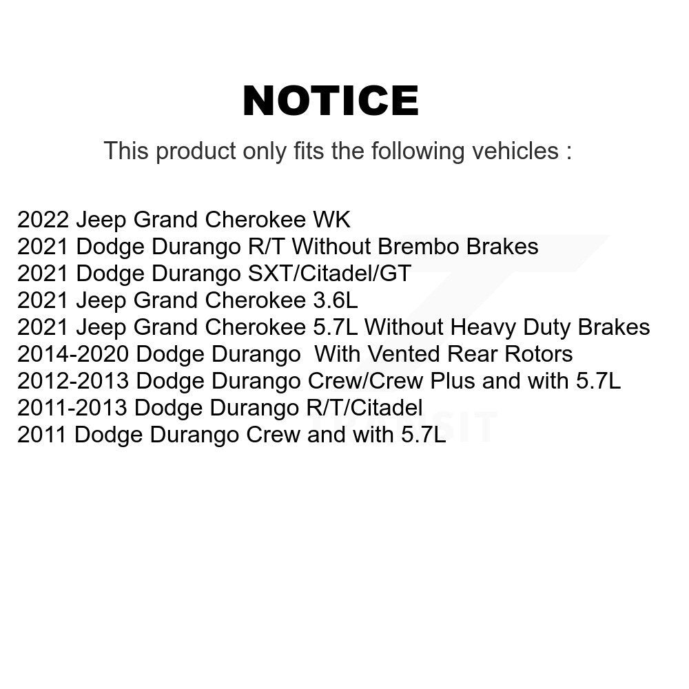 Front Rear Drilled Slot Brake Rotor Ceramic Pad Kit For Dodge Durango Jeep Grand