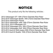 Charger l'image dans la galerie, Rear Drilled Slot Brake Rotor Ceramic Pad Kit For Volkswagen Jetta Passat Beetle