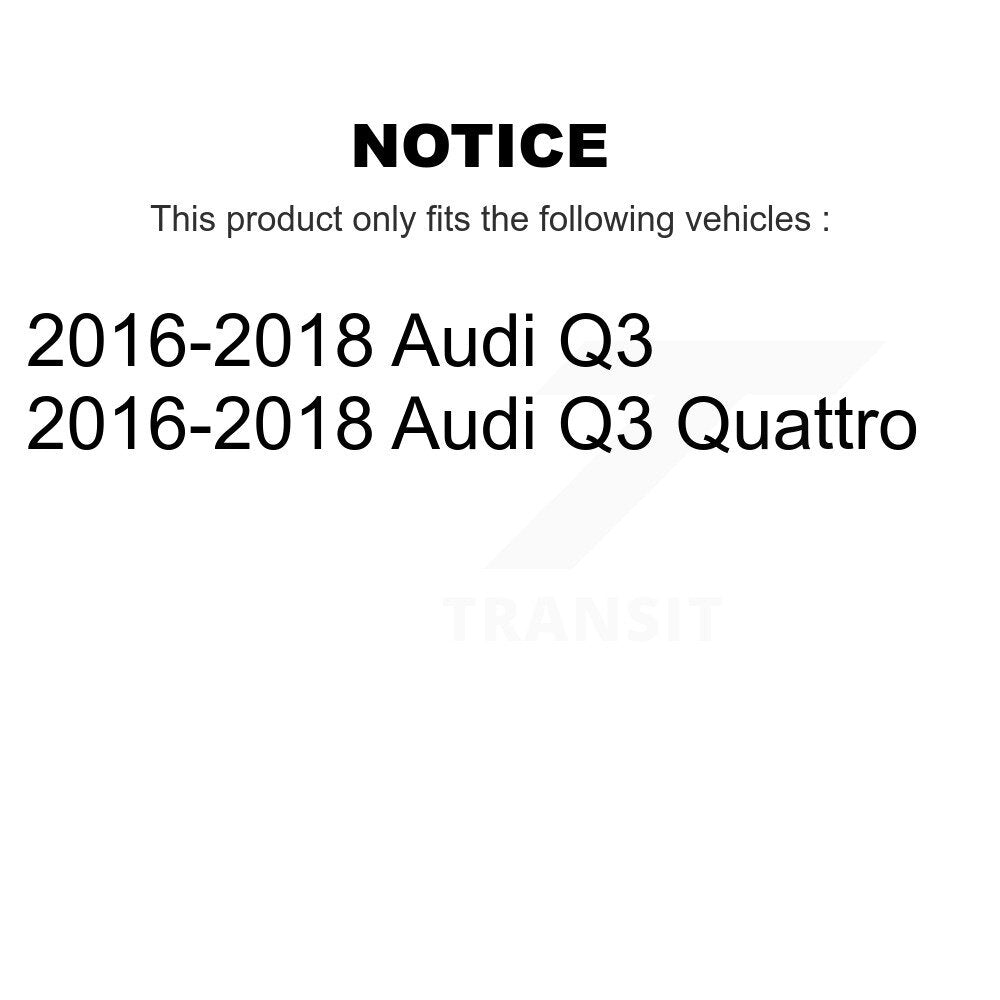 [Rear] 2016-2018 Audi Q3 Quattro Performance Drilled & Slotted Brake Rotor & Ceramic Pads Kit For Max Braking