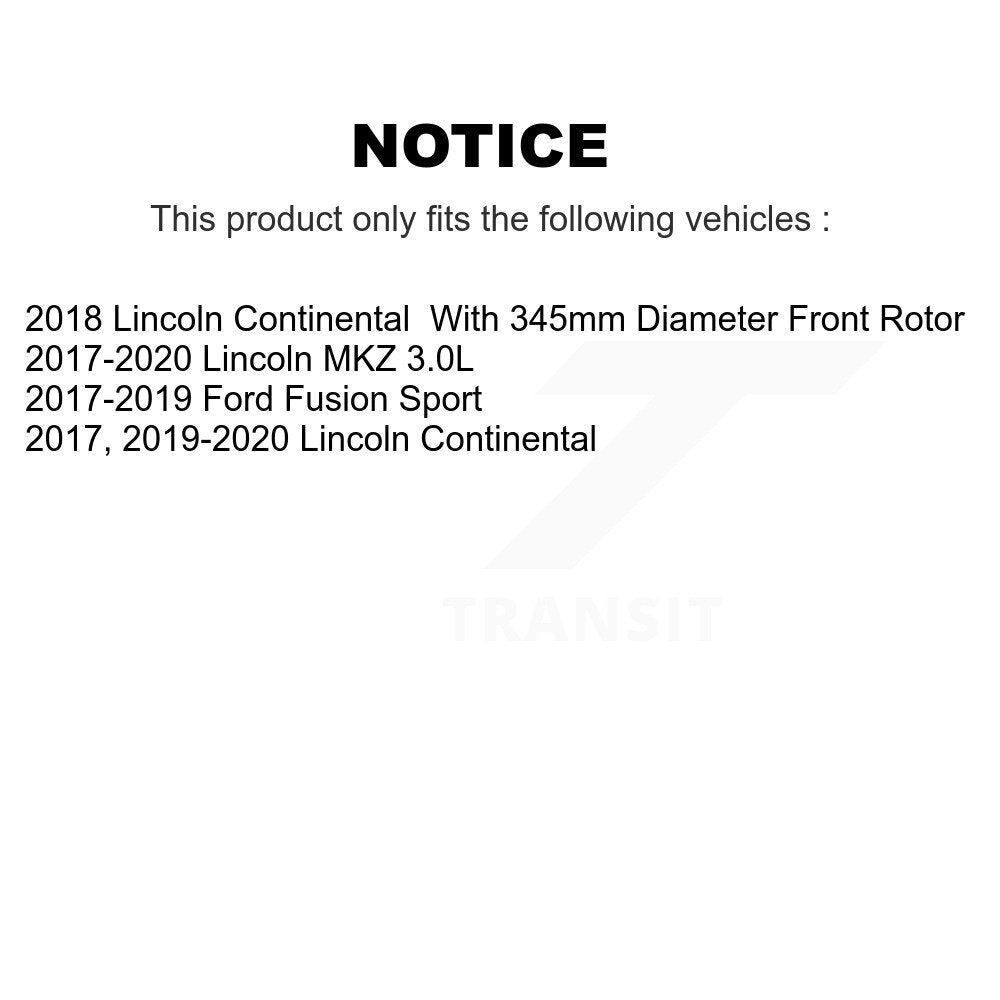 Front Drilled Slot Disc Brake Rotors Ceramic Pad Kit For Ford Fusion Lincoln MKZ